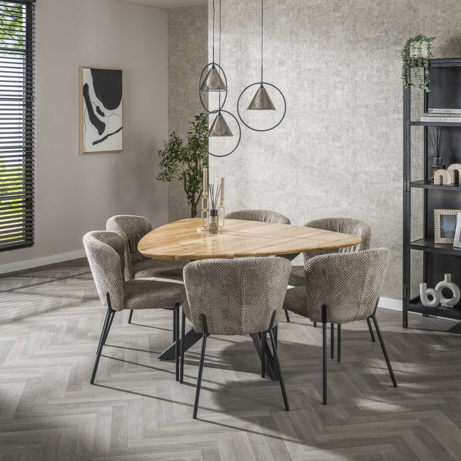 LifestyleFurn Driehoekige Eettafel 'Zoua' Acaciahout, 135 x 135cm afbeelding 1