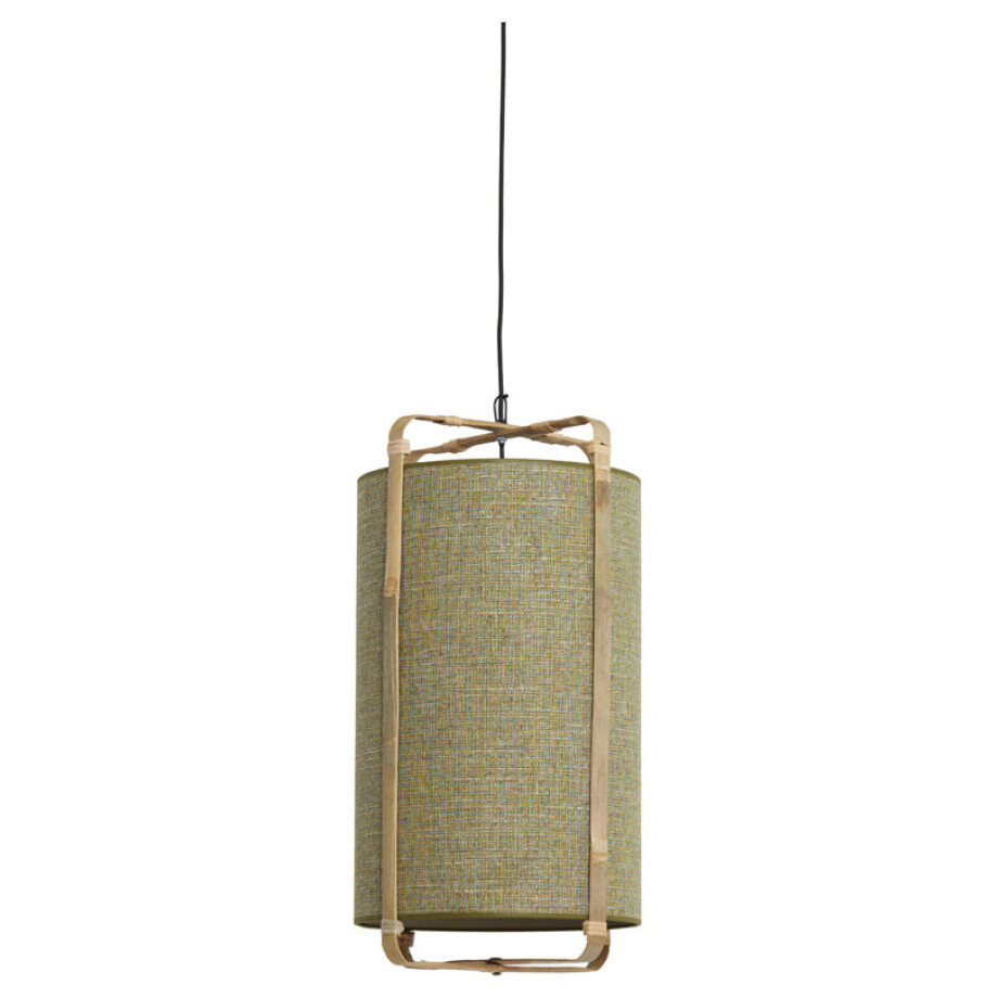 Light & Living Hanglamp 'Sendai' Jute en Bamboe, 32cm, kleur Groen Light & Living Hanglamp 'Sendai' Jute en Bamboe, 32cm, kleur Groen afbeelding 1