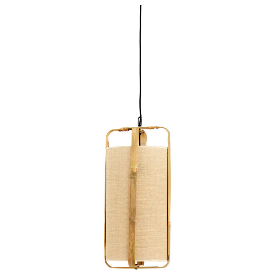 Light & Living Hanglamp 'Sendai' Jute en Bamboe, 32cm, kleur Naturel afbeelding 