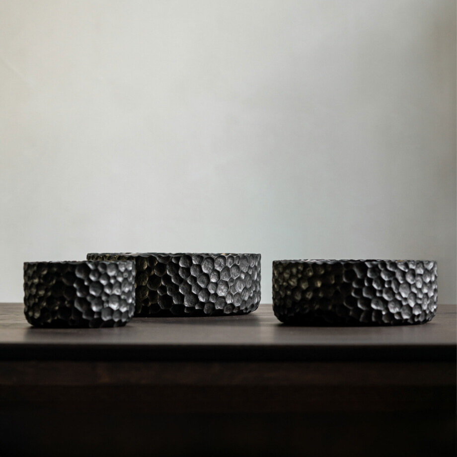 Ethnicraft Schaal 'Chopped' Mahoniehout, Set van 3 stuks afbeelding 1