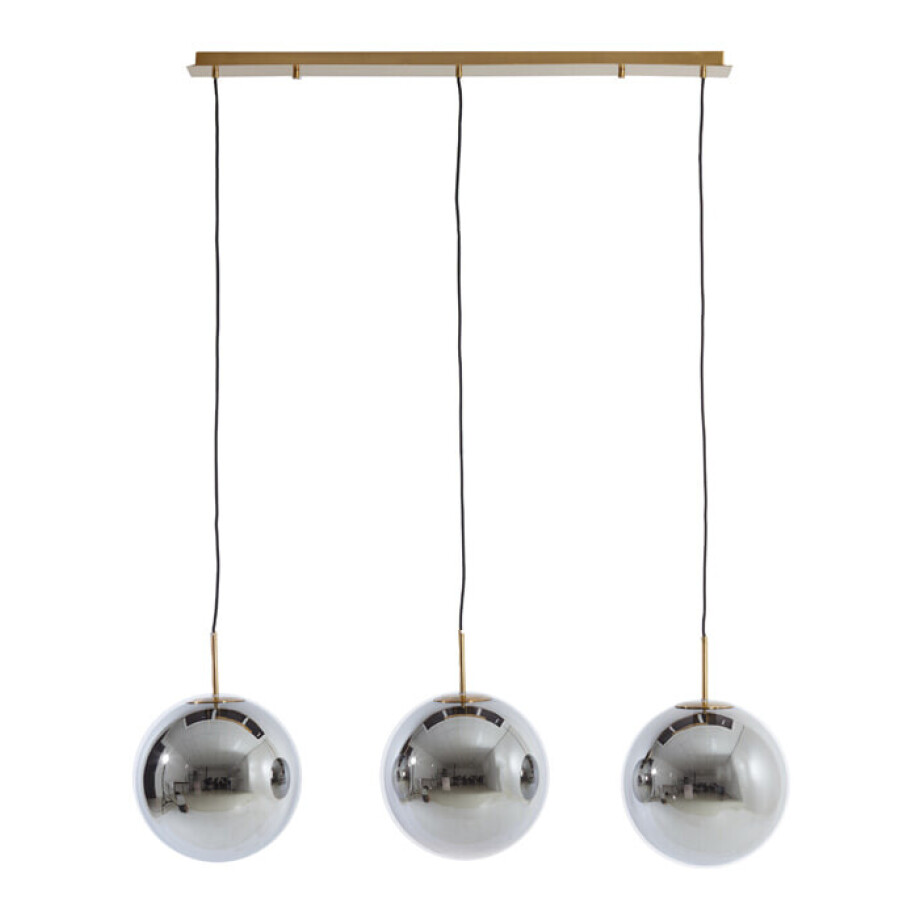 Light & Living Hanglamp 'Medina' Glas, 3-Lamps, kleur Smoke Light & Living Hanglamp 'Medina' Glas, 3-Lamps, kleur Smoke afbeelding 1