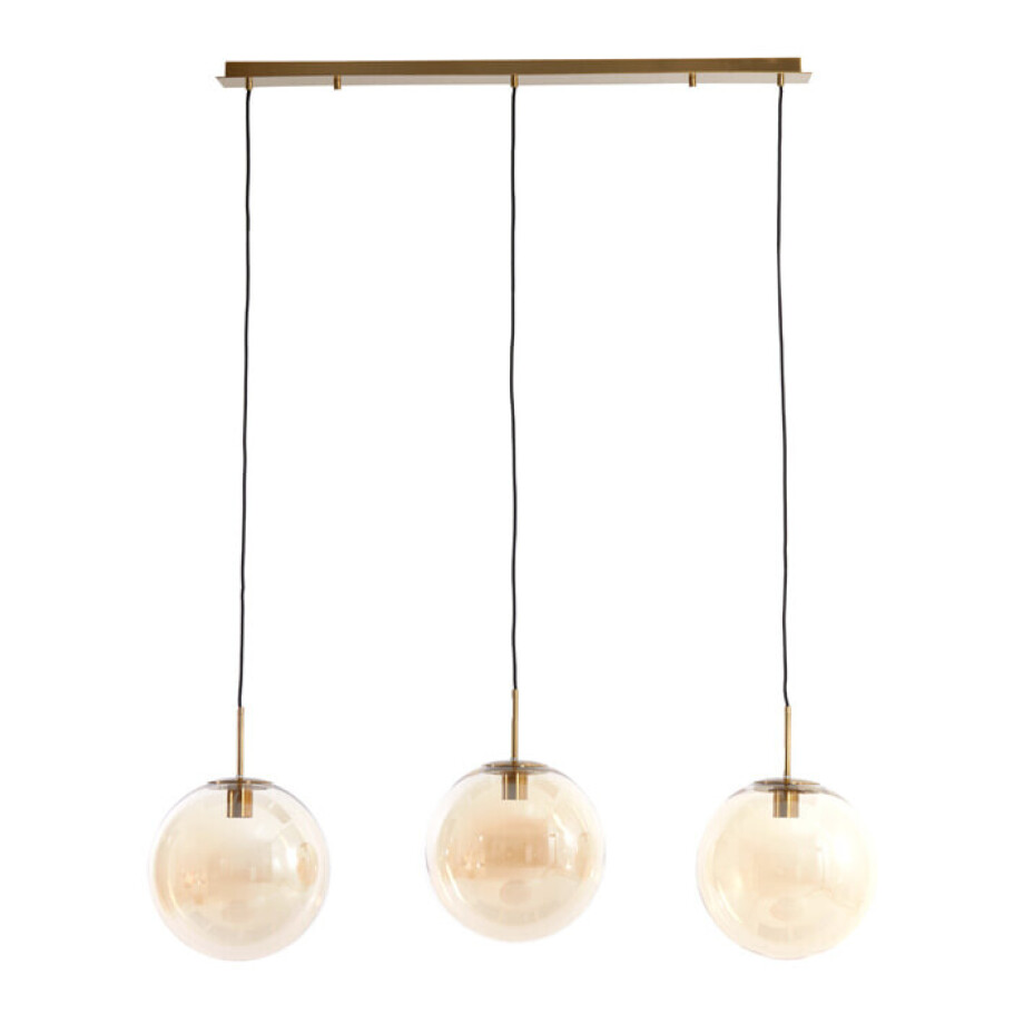 Light & Living Hanglamp 'Medina' 3-Lamps, kleur Amber/Goud Light & Living Hanglamp 'Medina' 3-Lamps, kleur Amber/Goud afbeelding 1