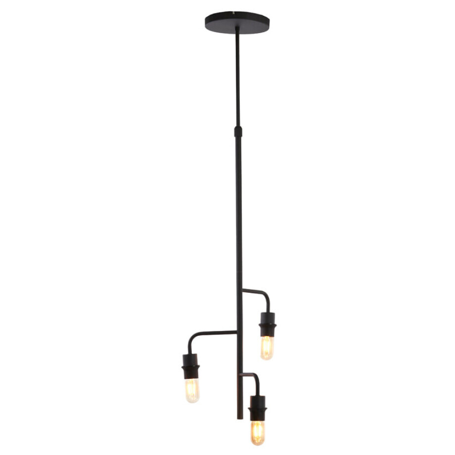Light & Living Hanglamp 'Edisa' 3-lamps, kleur Mat Zwart Light & Living Hanglamp 'Edisa' 3-lamps, kleur Mat Zwart afbeelding 1
