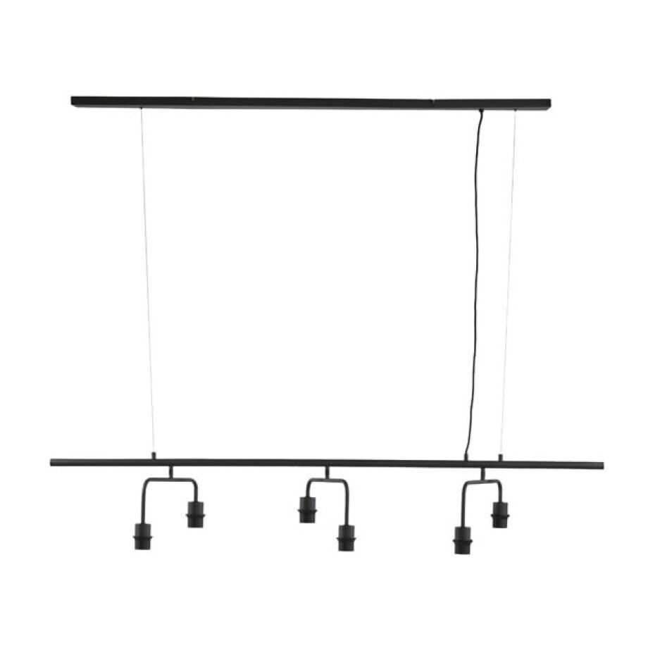 Light & Living Hanglamp 'Edisa' 6-Lamps, kleur Mat Zwart Light & Living Hanglamp 'Edisa' 6-Lamps, kleur Mat Zwart afbeelding 1