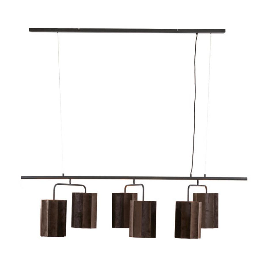 Light & Living Hanglamp 'Edisa' 6-Lamps, kleur Donkerbruin afbeelding 1