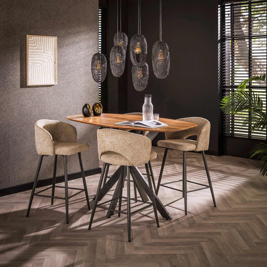 LifestyleFurn Deens Ovale Bartafel 'Cari' Acaciahout, 140 x 80cm afbeelding 1