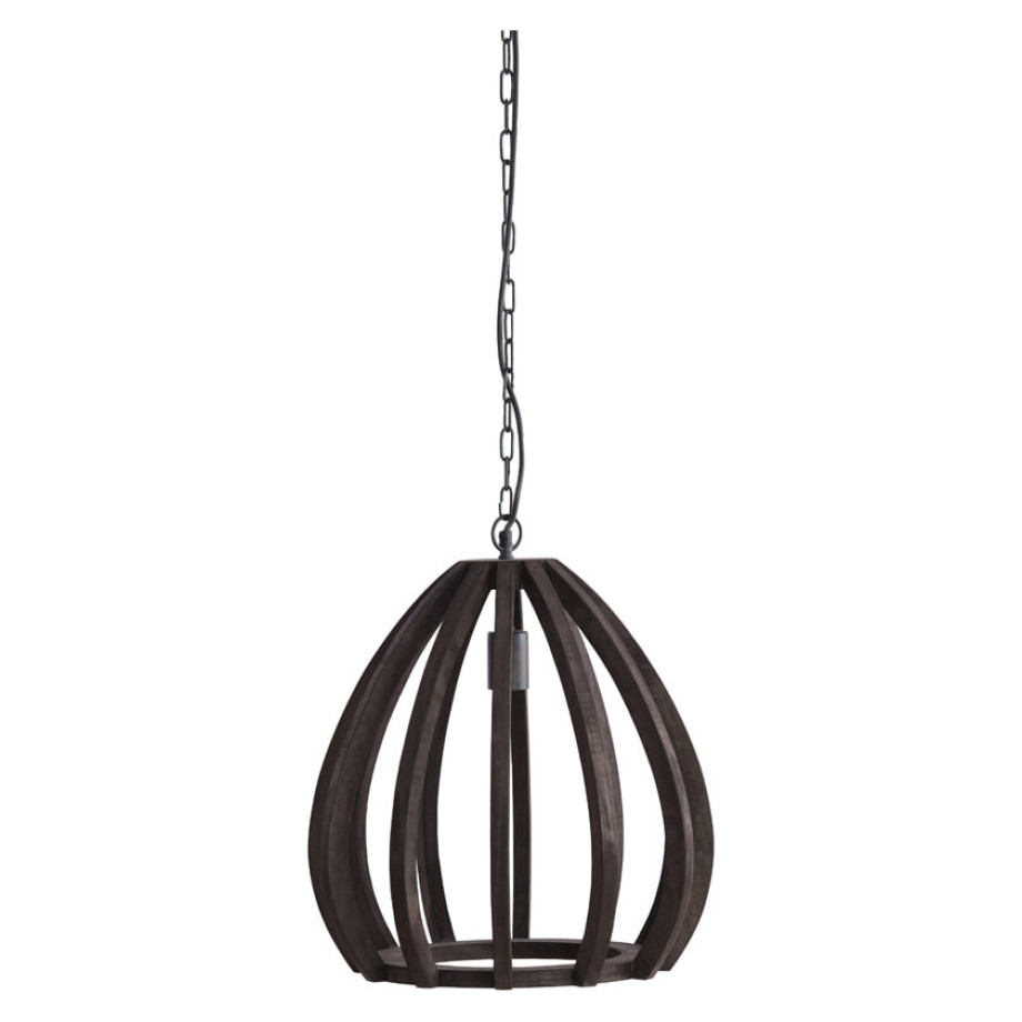 Light & Living Hanglamp 'Barsia' Mangohout, 40cm, kleur Donkerbruin afbeelding 