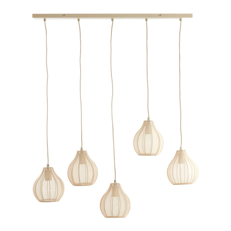 Light & Living Hanglamp 'Elati' 5-lamps, kleur Zand afbeelding 1