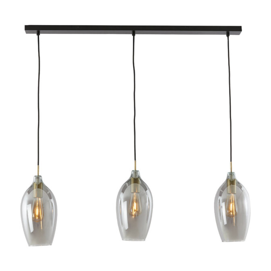 Light & Living Hanglamp 'Lukaro' 3-lamps, kleur Smoke/Antiek Brons afbeelding 1