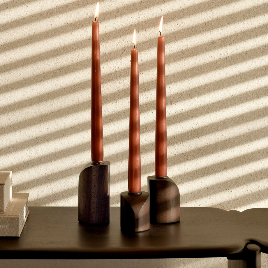 Ethnicraft Kaarshouder 'PI' Mahoniehout, Set van 3 stuks, kleur Donkerbruin afbeelding 1