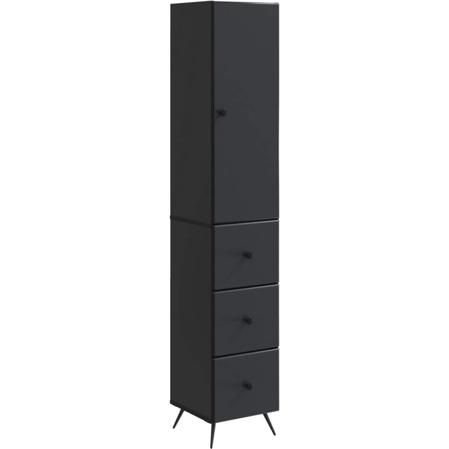 vidaXL - Kast - Set - 2 - st - 34,5 - x - 34,5 - x - 90 - cm - Bewerkt - hout - Zwart vidaXL - Kast - Set - 2 - st - 34,5 - x - 34,5 - x - 90 - cm - Bewerkt - hout - Zwart afbeelding 1