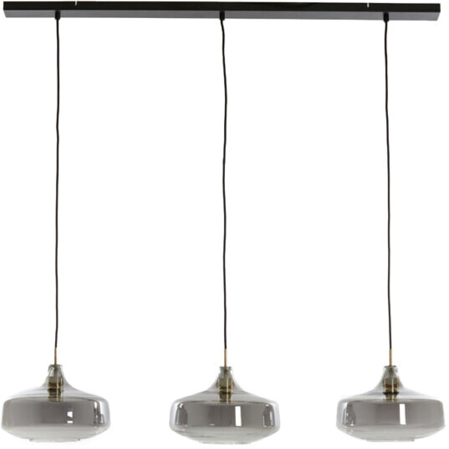 Light & Living Hanglamp 'Solna' 3-Lamps, kleur Smoke/Antiek Brons Light & Living Hanglamp 'Solna' 3-Lamps, kleur Smoke/Antiek Brons afbeelding 1