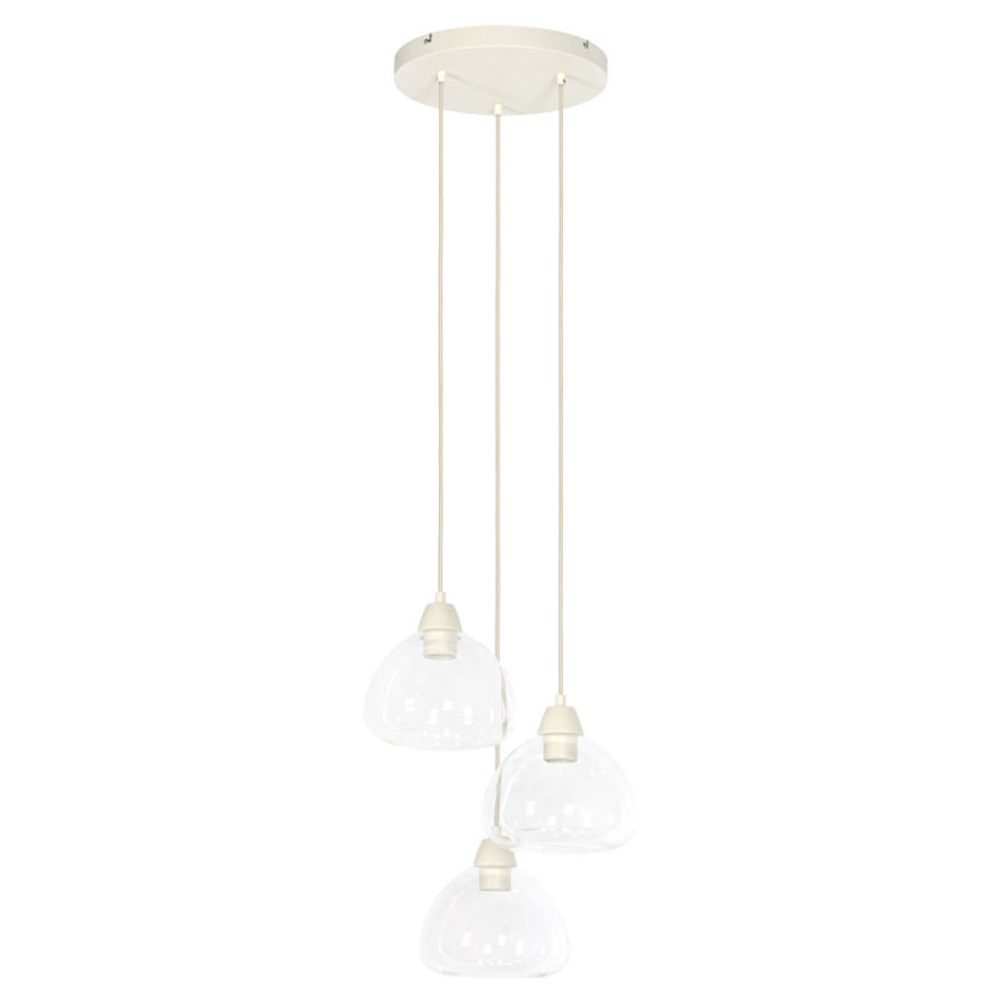 Light & Living Hanglamp 'Bisho' 3-Lamps, kleur Crème afbeelding 1