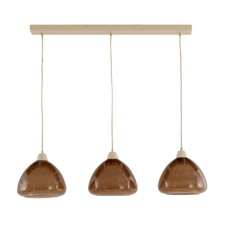 Light & Living Hanglamp 'Bisho' 3-Lamps, kleur Bruin afbeelding 1