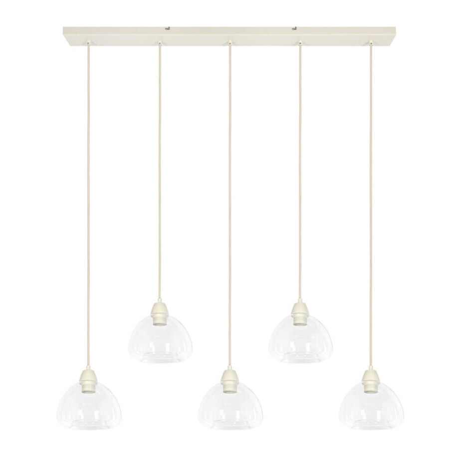 Light & Living Hanglamp 'Bisho' 5-lamps, kleur Crème afbeelding 1
