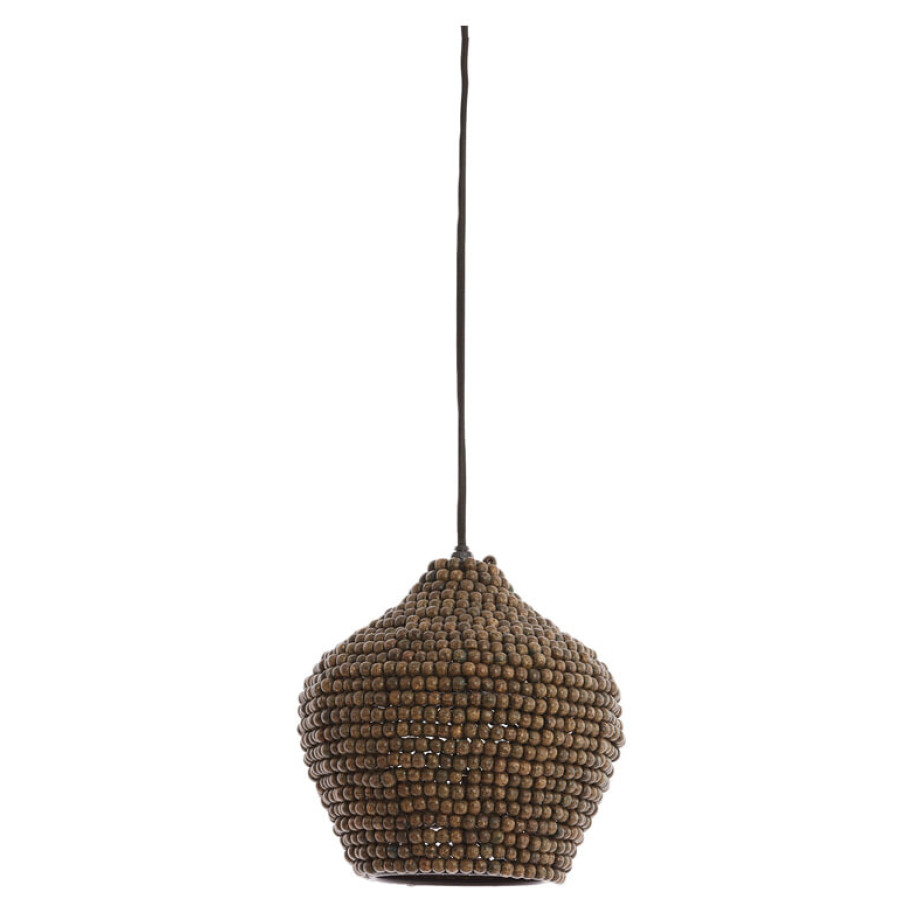 Light & Living Hanglamp 'Kalenga' Kralen, 21cm, kleur Bruin/Grijs afbeelding 