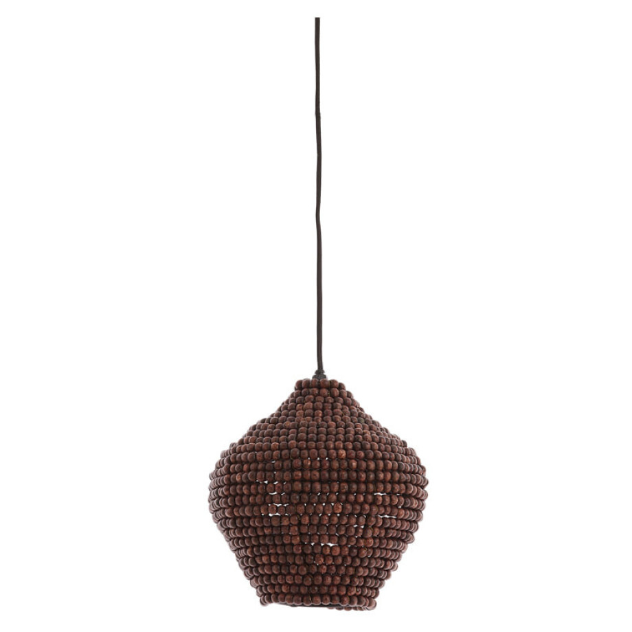 Light & Living Hanglamp 'Kalenga' Kralen, 21cm, kleur Donkerbruin afbeelding 1