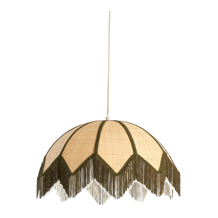 Light & Living Hanglamp 'Sulina' Raffia, 55cm, kleur Naturel/Groen afbeelding 