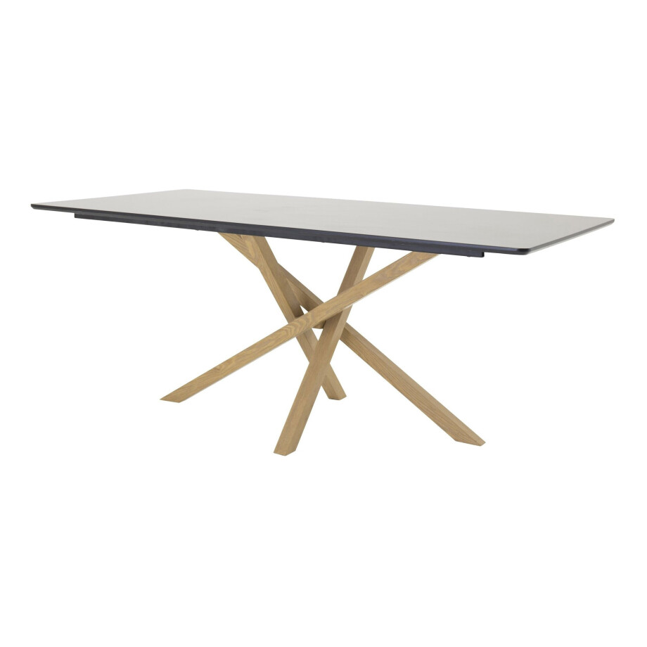 Nohr Eettafel 'Chenell' 180 x 90cm, kleur Zwart/Houtlook Nohr Eettafel 'Chenell' 180 x 90cm, kleur Zwart/Houtlook afbeelding 1