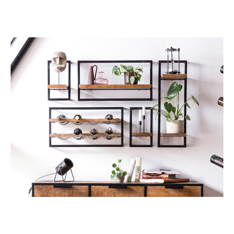 Artistiq Wijnrek 'Tava' Mangohout en metaal, voor 8 flessen Artistiq Wijnrek 'Tava' Mangohout en metaal, voor 8 flessen afbeelding