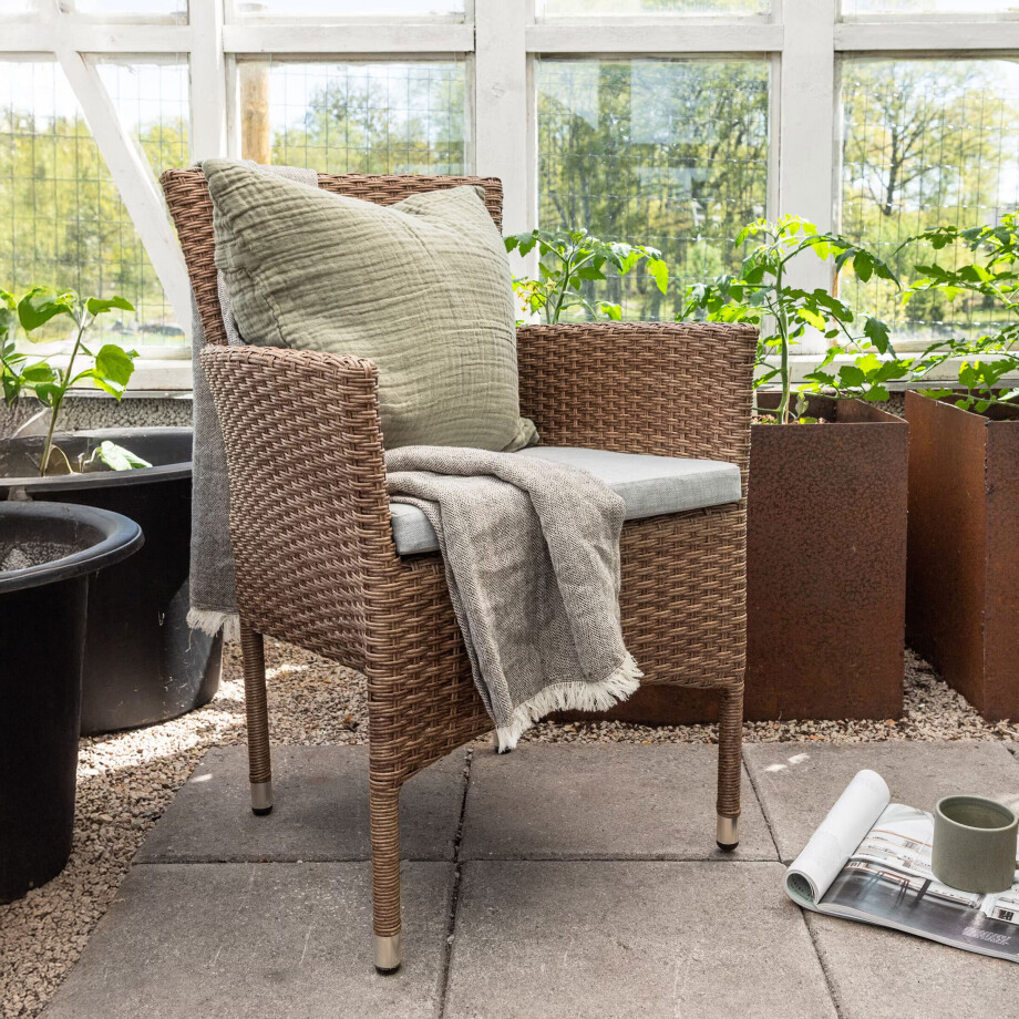 Nohr Tuinstoel 'Theressa' Wicker, kleur Naturel afbeelding 1