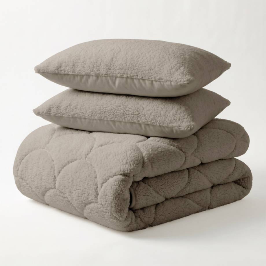 1+1 Gratis Wasbaar Easy Dekbed Zonder Overtrek - Winter Teddy - Taupe - Dekbed-Discounter.nl 1+1 Gratis Wasbaar Easy Dekbed Zonder Overtrek - Winter Teddy - Taupe - Dekbed-Discounter.nl afbeelding