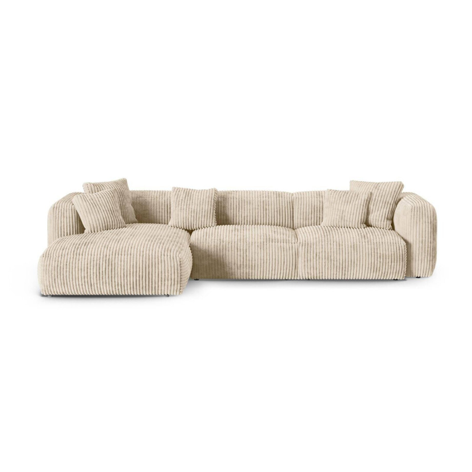 Modulaire hoekbank Martina links ribstof | Micadoni Home afbeelding 1