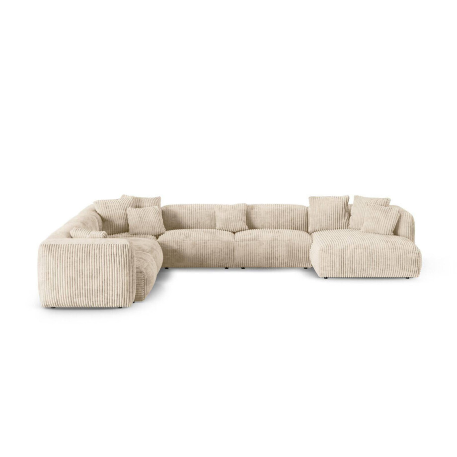 Modulaire hoekbank Martina links ribstof | Micadoni Home afbeelding 1