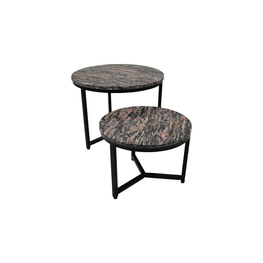 Set van 2 ronde salontafels Gareth | HSM Collection afbeelding 1