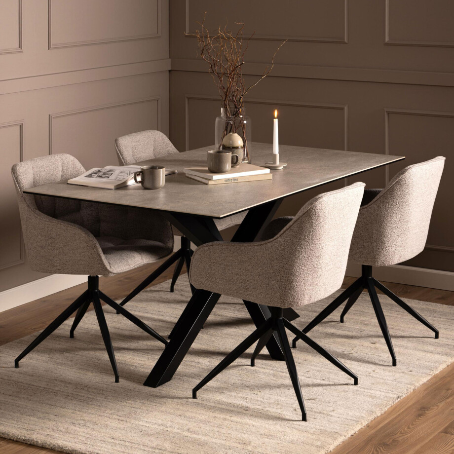 Bendt Eettafel 'Line' Keramiek, 160 x 90cm, kleur Grijs Bendt Eettafel 'Line' Keramiek, 160 x 90cm, kleur Grijs afbeelding 1