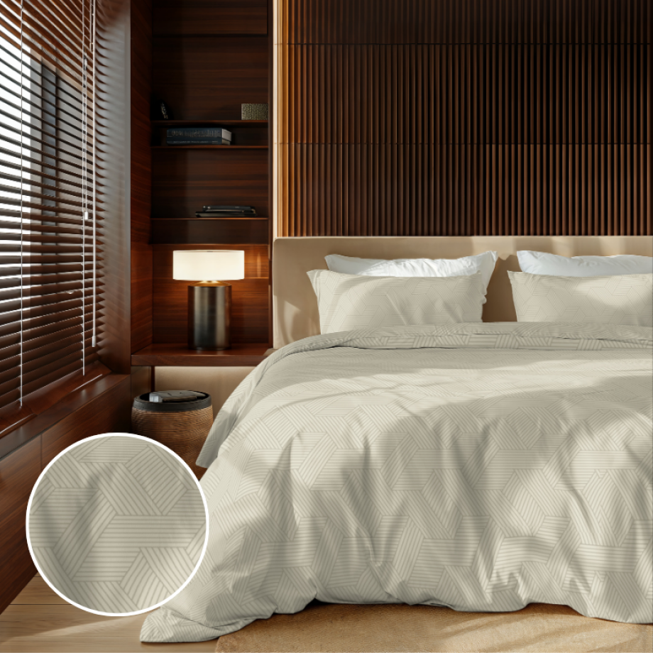 2e -50% | Dekbedovertrek Embossed Geometric - Tweepersoons (200x200 Cm) - Zwart Microvezel - Effen - Zydante - Dekbed-Discounter.nl afbeelding 1