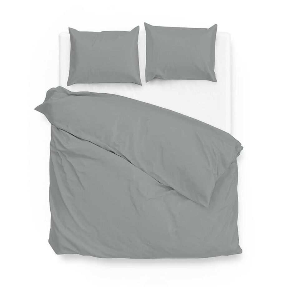 2e -50% | Dekbedovertrek Katoen-Satijn - Satinado - Iron Grey - Lits-Jumeaux XL (260x200 Cm) - Grijs Katoen-satijn - Effen - Zo!Home - Dekbed-Discounter.nl afbeelding 1