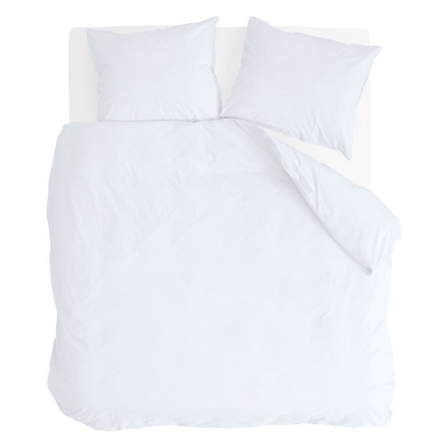 2e -50% | Dekbedovertrek Katoen - Sleep Softly - Wit - Tweepersoons (200x200 Cm) - Wit Katoen - Effen - Byrklund - Dekbed-Discounter.nl afbeelding 1
