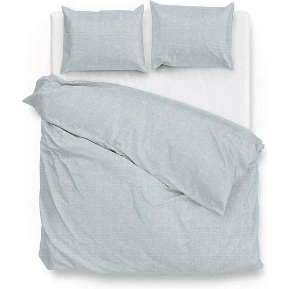 2e -50% | Dekbedovertrek Lino Katoen - Mint Groen - Tweepersoons (200x200 Cm) - Groen Katoen - Ruiten - Zo!Home - Dekbed-Discounter.nl afbeelding 1
