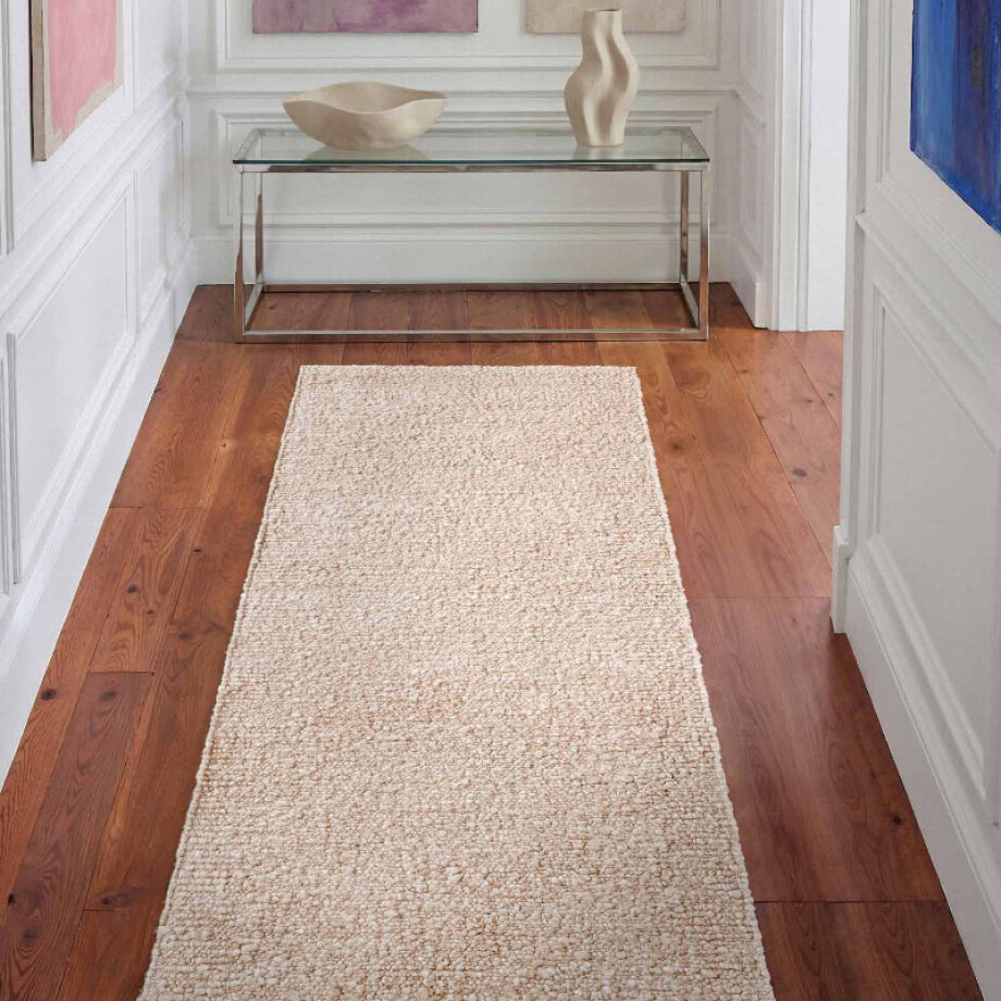 Vloerkleed Portobello Rechthoekig - Crème Beige 200x80cm - Polyester - Dekbed-Discounter.nl afbeelding 