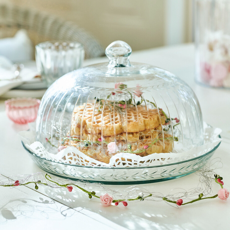 Glazen stolp met plateau Layla Glazen stolp met plateau Layla afbeelding