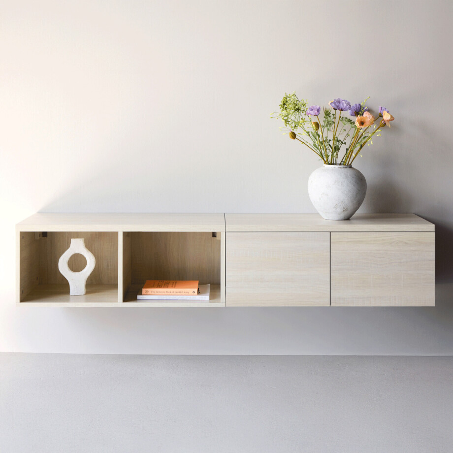 Nohr Hangend TV-meubel 'Electa' 180cm, kleur Whitewash afbeelding 