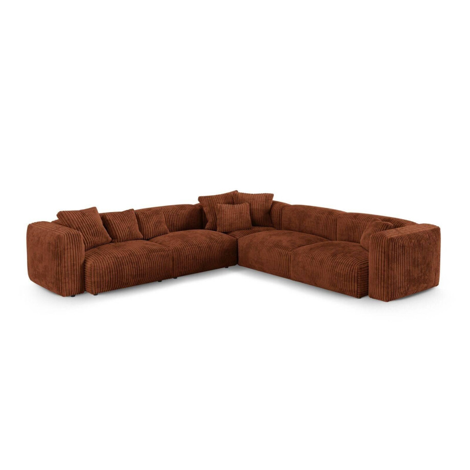 Modulaire hoekbank Martina ribstof | Micadoni Home afbeelding 1