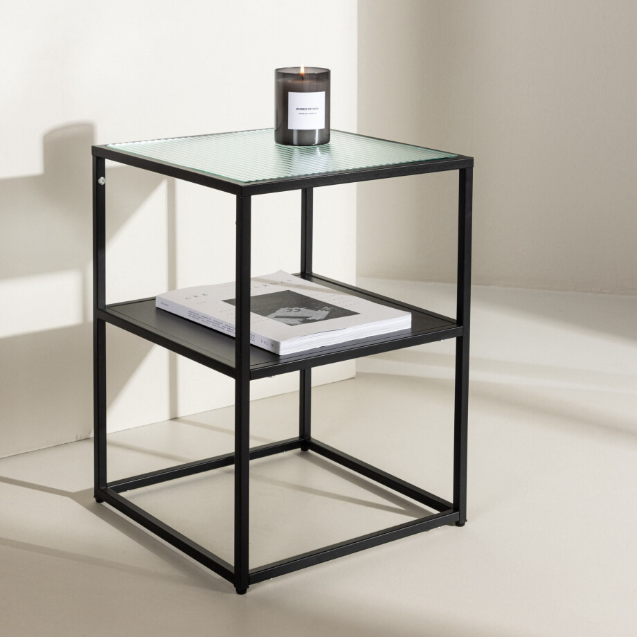 Nohr Bijzettafel 'Ebonie' Glas, 40 x 40cm Nohr Bijzettafel 'Ebonie' Glas, 40 x 40cm afbeelding 1