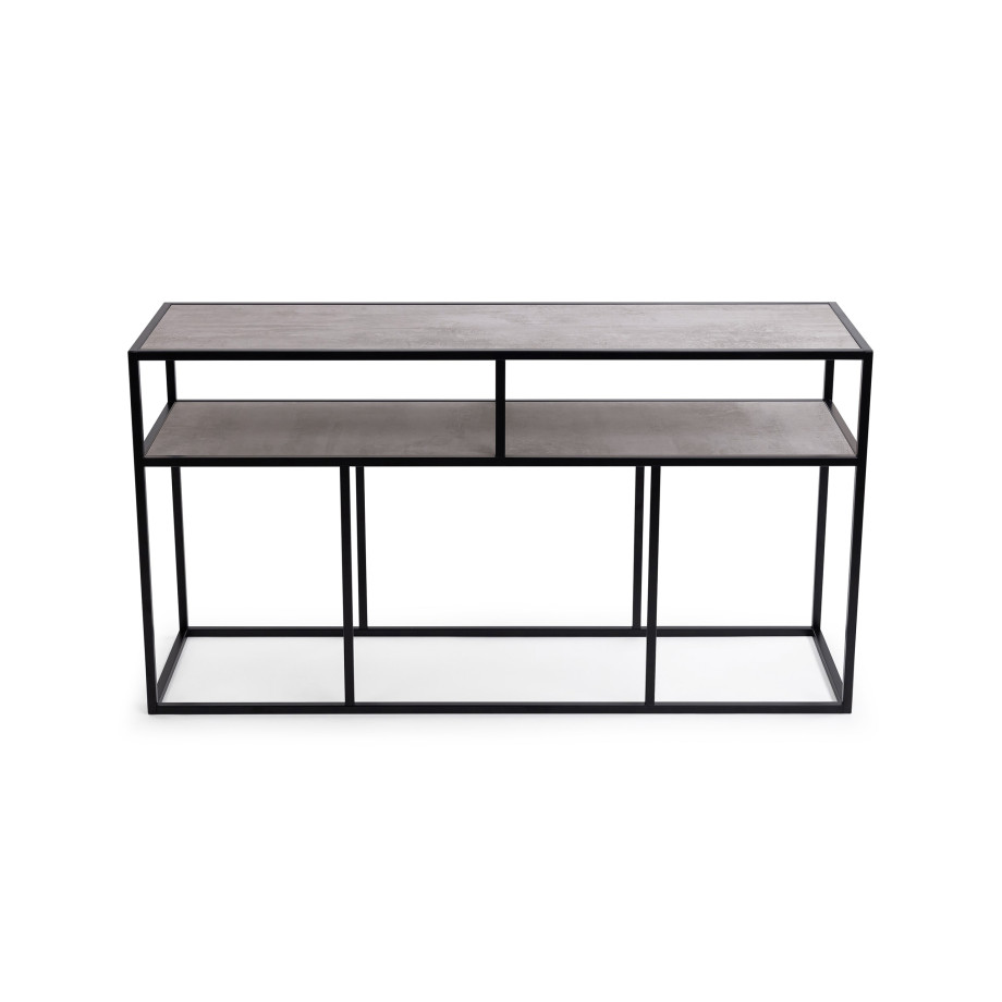 STALUX Side-table 'Teun' 150cm, kleur zwart / beton afbeelding 1