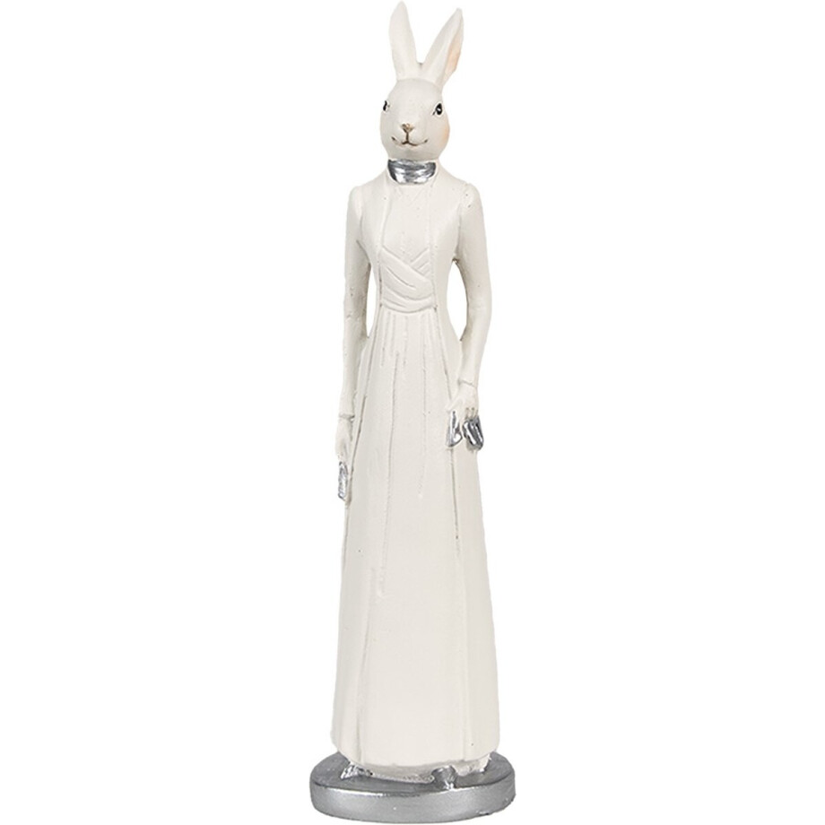 Clayre & Eef Beeld Konijn 20 cm Wit Polyresin afbeelding 1