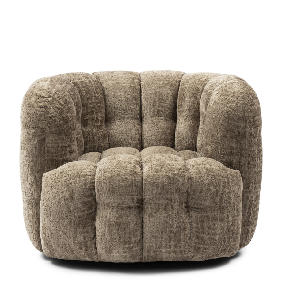 Rivièra Maison Fauteuil 'Arosa' Chenille, kleur Taupe afbeelding 1