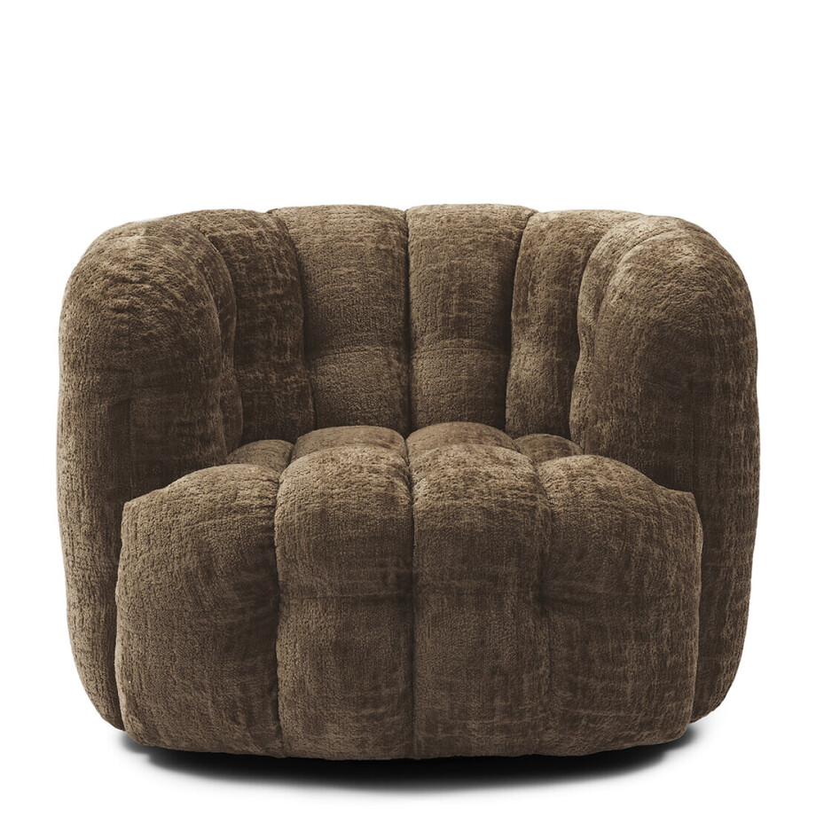 Rivièra Maison Draaifauteuil 'Arosa' Chenille, kleur Bruin Rivièra Maison Draaifauteuil 'Arosa' Chenille, kleur Bruin afbeelding 1