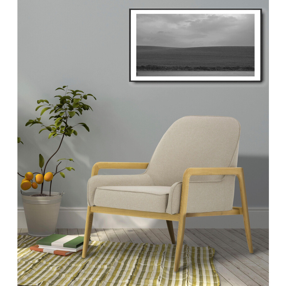 andas Fauteuil Braga naar keuze met frame van eiken in donker of beukenhout in licht afbeelding 1