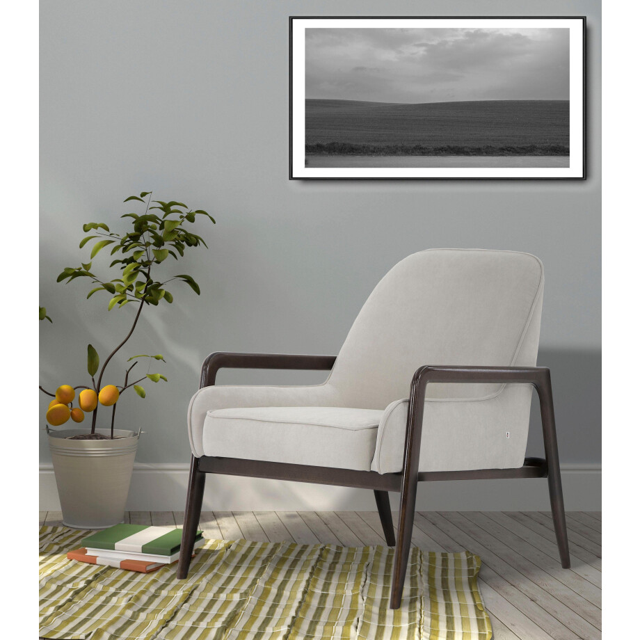 andas Fauteuil Braga naar keuze met frame van eiken in donker of beukenhout in licht afbeelding 1
