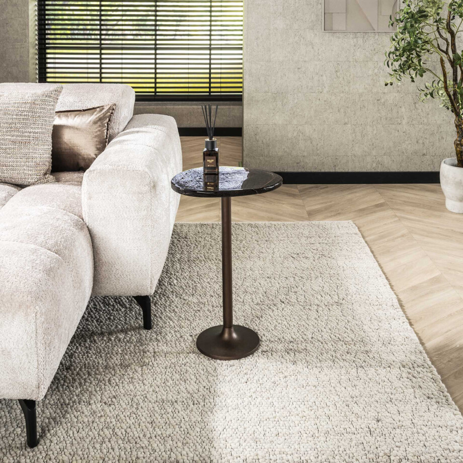 LifestyleFurn Organische Bijzettafel 'Cassidi' Glas, 38 x 33cm, kleur Koper Antiek afbeelding 1