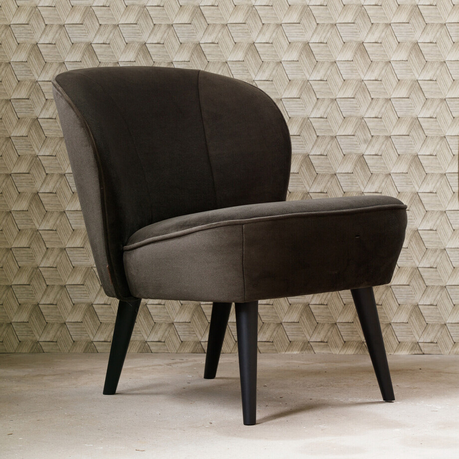 WOOOD Fauteuil 'Sara' Velvet, kleur Groen afbeelding 1