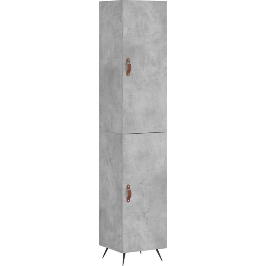 vidaXL - Hoge - kast - 34,5x34x180 - cm - bewerkt - hout - betongrijs vidaXL - Hoge - kast - 34,5x34x180 - cm - bewerkt - hout - betongrijs afbeelding 1