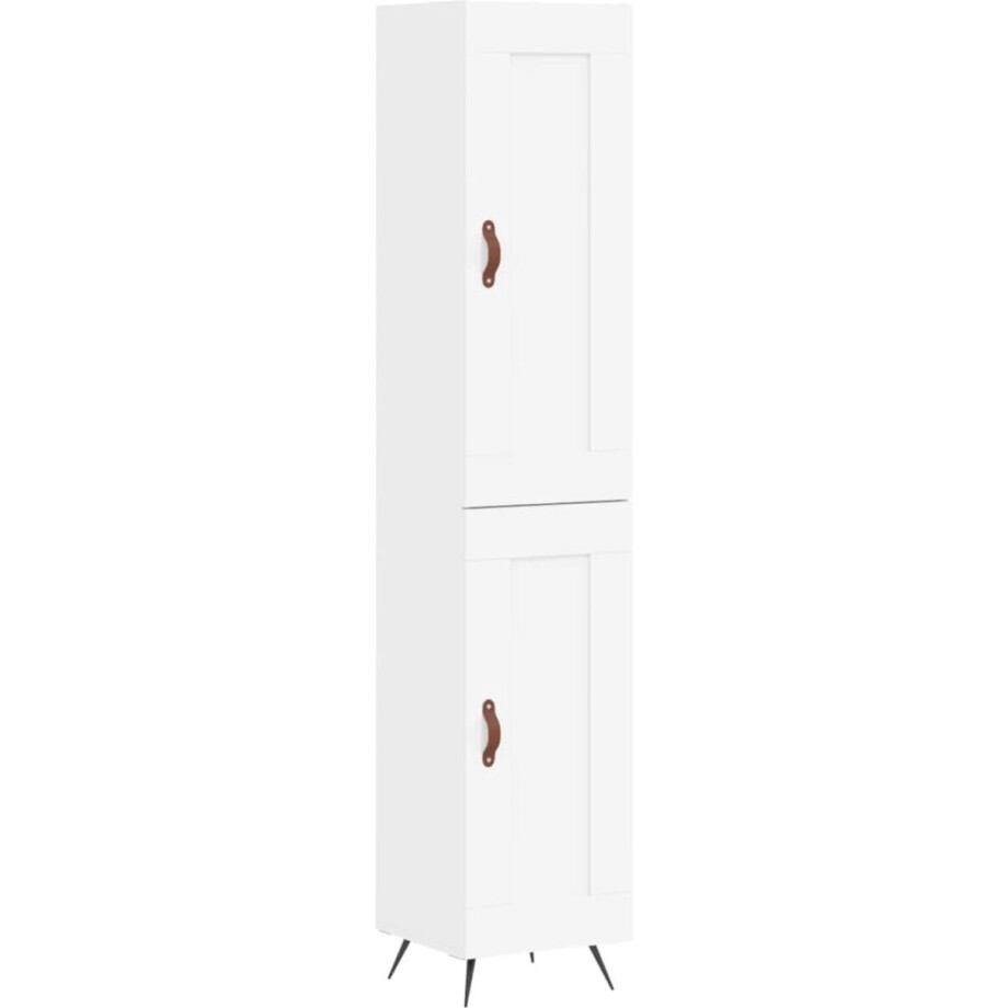 vidaXL - Hoge - kast - 34,5x34x180 - cm - bewerkt - hout - wit vidaXL - Hoge - kast - 34,5x34x180 - cm - bewerkt - hout - wit afbeelding 1