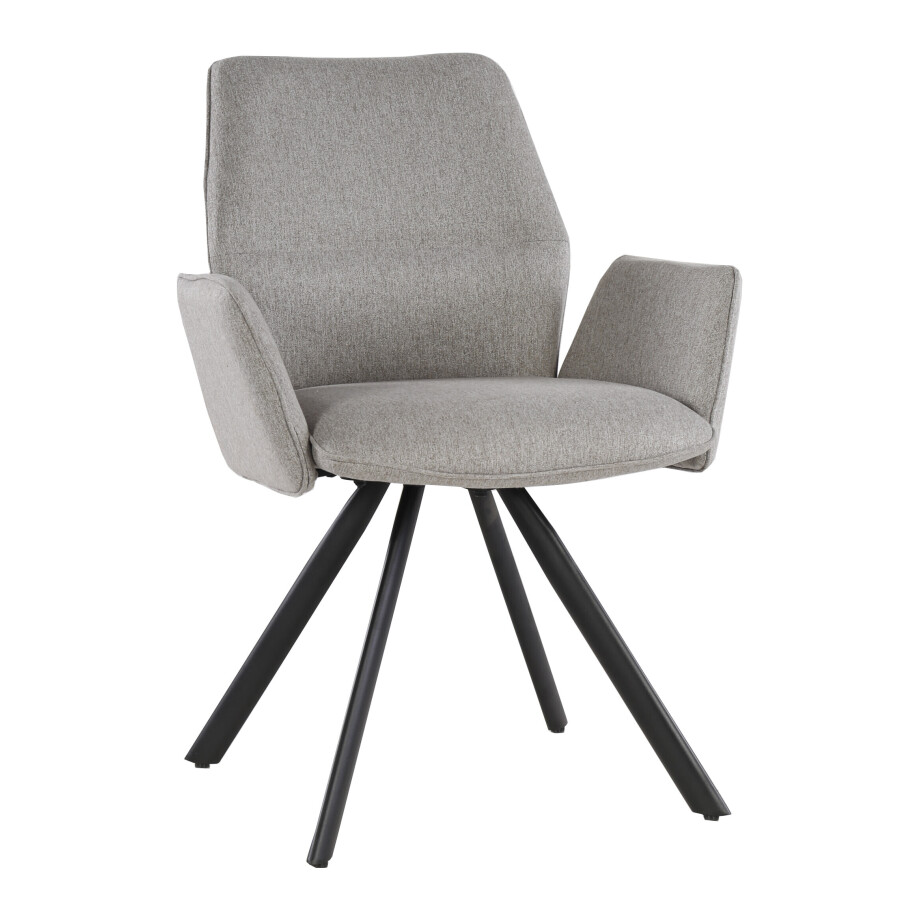 Livingfurn Draaibare Eetkamerstoel 'Diana' kleur Taupe afbeelding 1